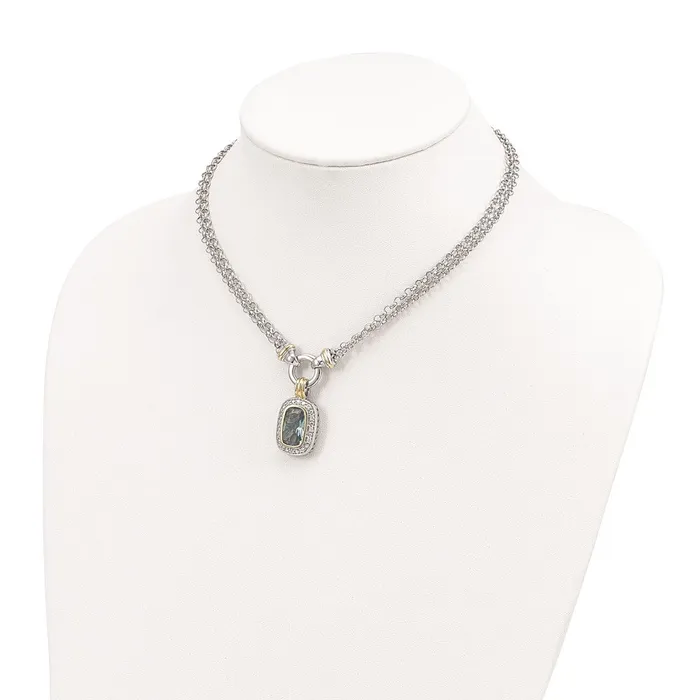 Necklaces Sterling Silver Flash Goldplated CZ NecklaceWBCQG292116 WB Choice Jewelry Necklaces Sterling Silver Flash Goldplated CZ NecklaceWBCQG292116 WB Choice Jewelry