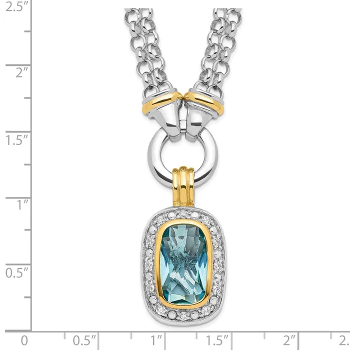 Necklaces Sterling Silver Flash Goldplated CZ NecklaceWBCQG292116 WB Choice Jewelry Necklaces Sterling Silver Flash Goldplated CZ NecklaceWBCQG292116 WB Choice Jewelry