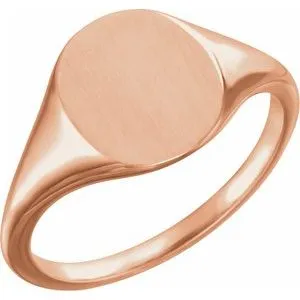 Rings 14K Rose 11x9 mm Oval Signet Ring51552103PSTWBC WB Choice Jewelry