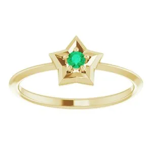 Rings 14K Yellow 3 mm Round May Youth Star Birthstone Ring653419613PSTWBC WB Choice Jewelry