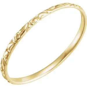 Rings 14K Yellow Etched Ring19305124369PSTWBC WB Choice Jewelry