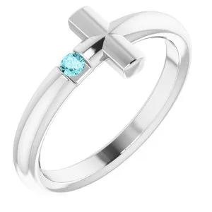 Rings Platinum Blue Zircon Sideways Cross Ring R43090641PSTWBC WB Choice Jewelry Rings Platinum Blue Zircon Sideways Cross Ring R43090641PSTWBC WB Choice Jewelry