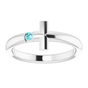 Rings Platinum Blue Zircon Sideways Cross Ring R43090641PSTWBC WB Choice Jewelry Rings Platinum Blue Zircon Sideways Cross Ring R43090641PSTWBC WB Choice Jewelry