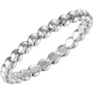 Rings WB Choice Jewelry 14K White 25 mm Beaded Stackable Ring Size 7510901017PSTWBC Rings WB Choice Jewelry 14K White 25 mm Beaded Stackable Ring Size 7510901017PSTWBC