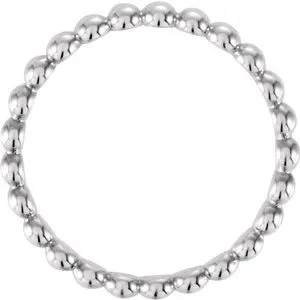 Rings WB Choice Jewelry 14K White 25 mm Beaded Stackable Ring Size 7510901017PSTWBC