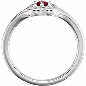 Rings WB Choice Jewelry 14K White Mozambique Garnet Youth Flower Ring71944605PSTWBC Rings WB Choice Jewelry 14K White Mozambique Garnet Youth Flower Ring71944605PSTWBC
