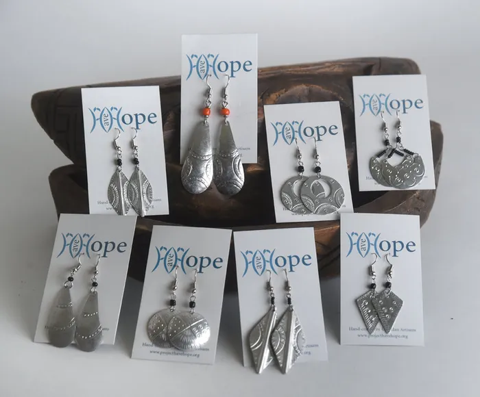 Set of 8 Aluminum Earrings Project Have Hope Earrings