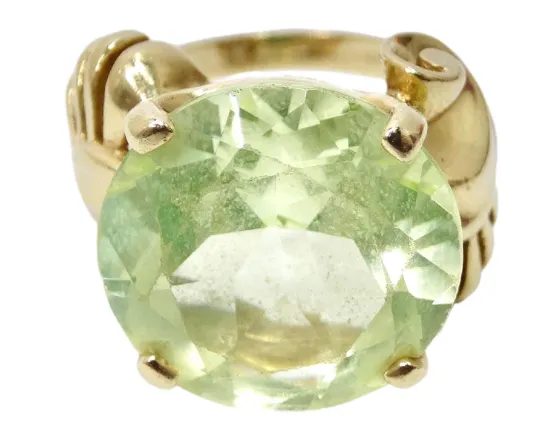 Tourmaline 14k Gold Solitare Ring Vintage by Misty Rings