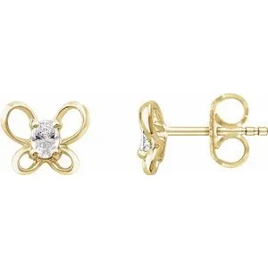 WB Choice Jewelry 14K Yellow 4x3 mm Oval April Youth Butterfly Birthstone Earrings 653416610PSTWBC Earrings WB Choice Jewelry 14K Yellow 4x3 mm Oval April Youth Butterfly Birthstone Earrings 653416610PSTWBC Earrings