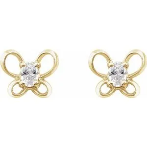 WB Choice Jewelry 14K Yellow 4x3 mm Oval April Youth Butterfly Birthstone Earrings 653416610PSTWBC Earrings WB Choice Jewelry 14K Yellow 4x3 mm Oval April Youth Butterfly Birthstone Earrings 653416610PSTWBC Earrings