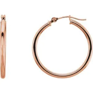 WB Choice Jewelry Earrings 14K Rose 25 mm Hoop Earrings202706006PSTWBC