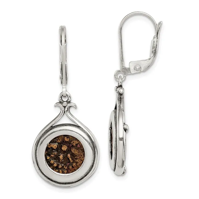 WB Choice Jewelry Earrings Sterling Silver Bronze Antiqued Widows Mite Coin Leverback EarringsWBCQAC108