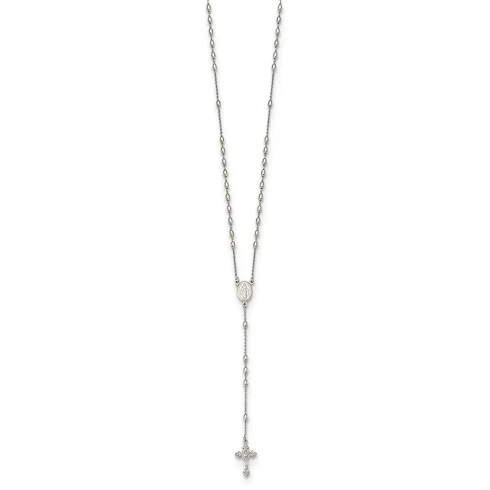WB Choice Jewelry Necklaces Sterling Silver Beaded Rosary with 125in ext NecklaceWBCQG560518 WB Choice Jewelry Necklaces Sterling Silver Beaded Rosary with 125in ext NecklaceWBCQG560518