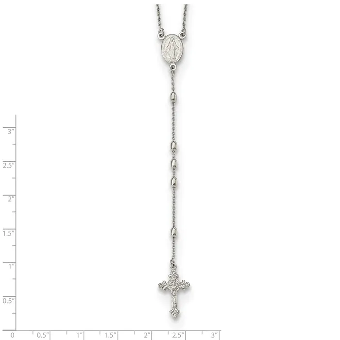 WB Choice Jewelry Necklaces Sterling Silver Beaded Rosary with 125in ext NecklaceWBCQG560518 WB Choice Jewelry Necklaces Sterling Silver Beaded Rosary with 125in ext NecklaceWBCQG560518