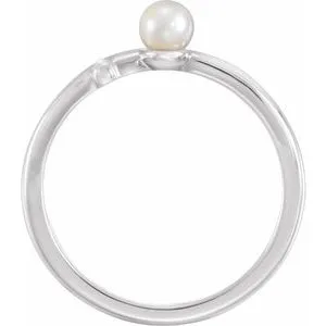 WB Choice Jewelry Rings Platinum Freshwater Cultured Pearl Sideways Cross Ring R43088603PSTWBC WB Choice Jewelry Rings Platinum Freshwater Cultured Pearl Sideways Cross Ring R43088603PSTWBC