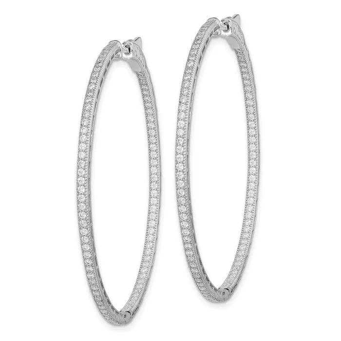 WB Choice Jewelry Sterling Silver Rhodiumplated CZ In and Out Hoop EarringsWBCQE11071 Earrings WB Choice Jewelry Sterling Silver Rhodiumplated CZ In and Out Hoop EarringsWBCQE11071 Earrings
