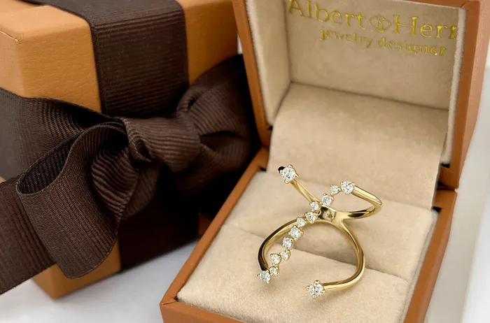 Albert Hern Rings Ring 14kt Gold Open Ring Diamonds Bridge Albert Hern Rings Ring 14kt Gold Open Ring Diamonds Bridge