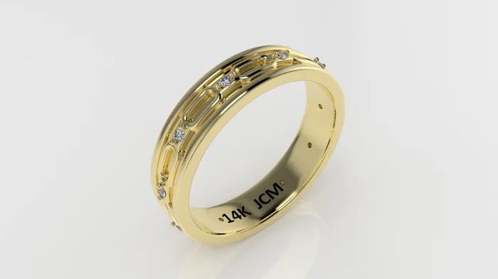 14K Gold Ring with 10 DIAMONDS Stt Prong For Men Jcm 21 jewelry Rings