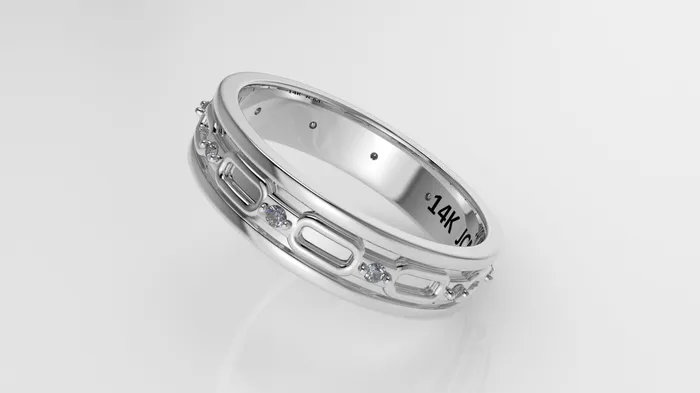 14K Gold Ring with 10 DIAMONDS Stt Prong For Men Jcm 21 jewelry Rings