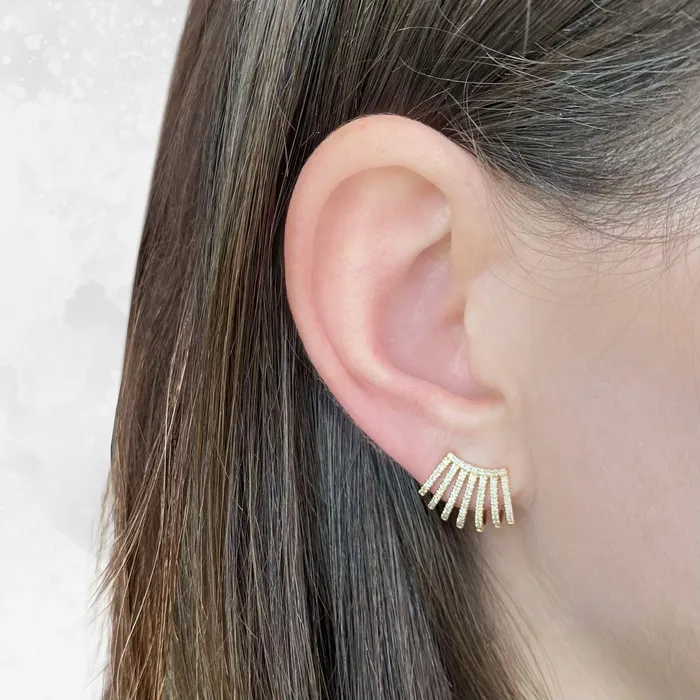 Alev Collection Earrings Seven Pave Wrap Earrings