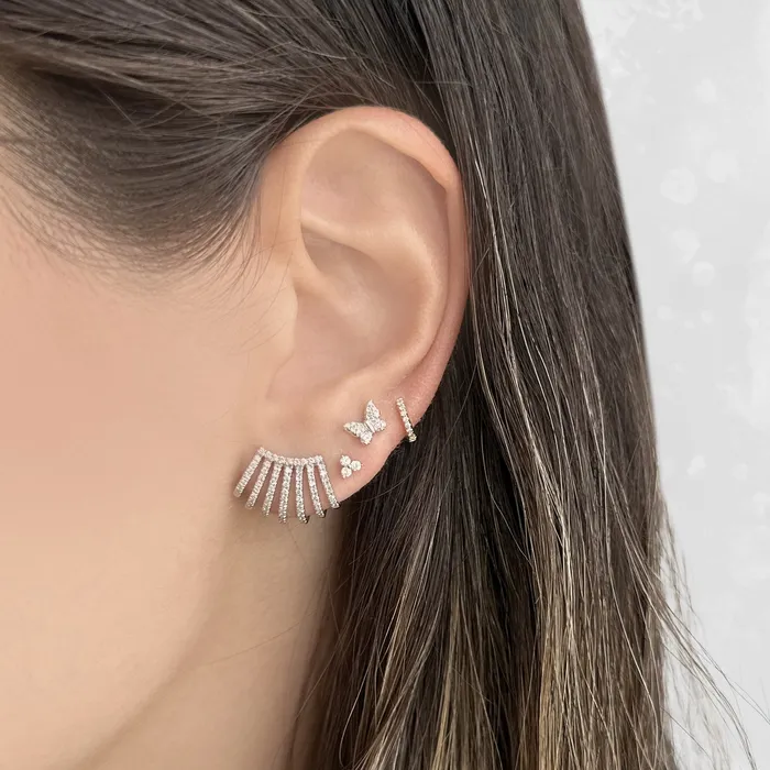 Alev Collection Earrings Seven Pave Wrap Earrings