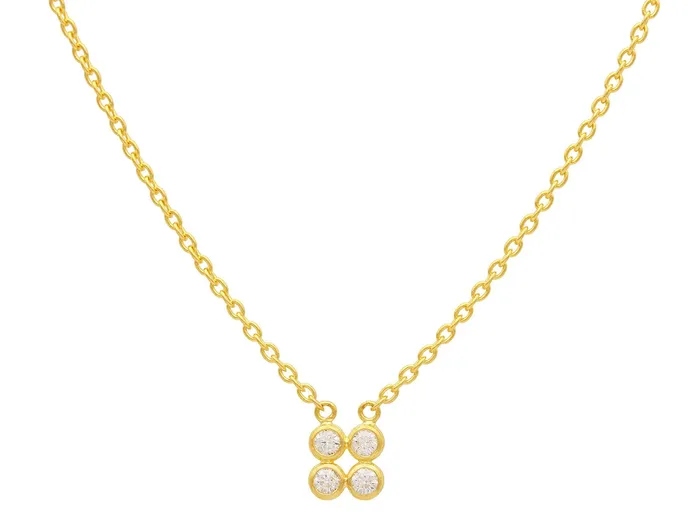 GG GOLD CLS Necklaces GURHAN Pointelle Gold Diamond Pendant Necklace Small Square Grid GG GOLD CLS Necklaces GURHAN Pointelle Gold Diamond Pendant Necklace Small Square Grid