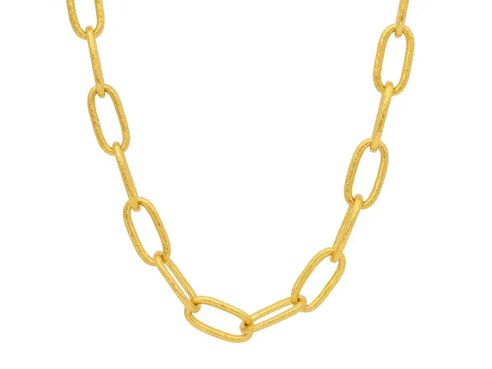 GURHAN Hoopla Gold Link Short Necklace 20x7mm Oval Links GG GOLD TRAD Necklaces GURHAN Hoopla Gold Link Short Necklace 20x7mm Oval Links GG GOLD TRAD Necklaces