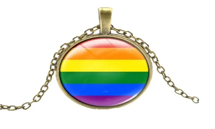 Lgbt Pride With Rainbow Love Pendant Necklace sparklingselections Necklaces