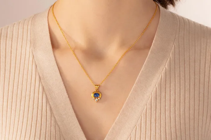 Necklaces GG GOLD OOAK GURHAN Muse Gold Kyanite Pendant Necklace 8x6mm Oval set in Wide Frame Necklaces GG GOLD OOAK GURHAN Muse Gold Kyanite Pendant Necklace 8x6mm Oval set in Wide Frame
