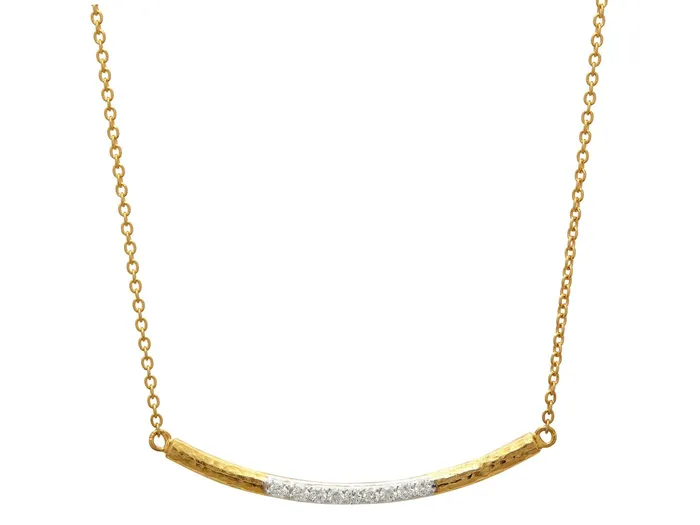 Necklaces GURHAN Geo Gold Diamond Bar Short Necklace White Gold Centered Pave GG GOLD TRAD Necklaces GURHAN Geo Gold Diamond Bar Short Necklace White Gold Centered Pave GG GOLD TRAD