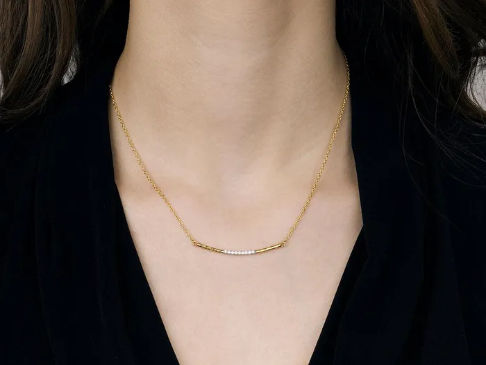 Necklaces GURHAN Geo Gold Diamond Bar Short Necklace White Gold Centered Pave GG GOLD TRAD Necklaces GURHAN Geo Gold Diamond Bar Short Necklace White Gold Centered Pave GG GOLD TRAD