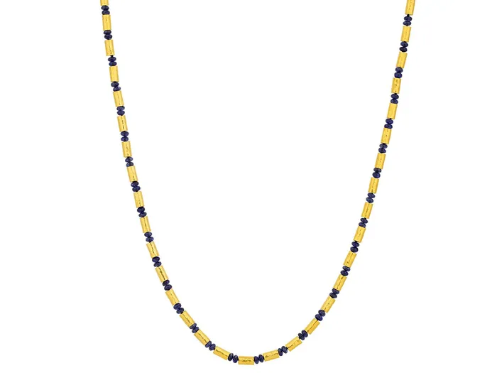 Necklaces GURHAN Vertigo Gold Sapphire SingleStrand Beaded Short Necklace Gold Tubes and Cabochon Beads GG GOLD CLS Necklaces GURHAN Vertigo Gold Sapphire SingleStrand Beaded Short Necklace Gold Tubes and Cabochon Beads GG GOLD CLS