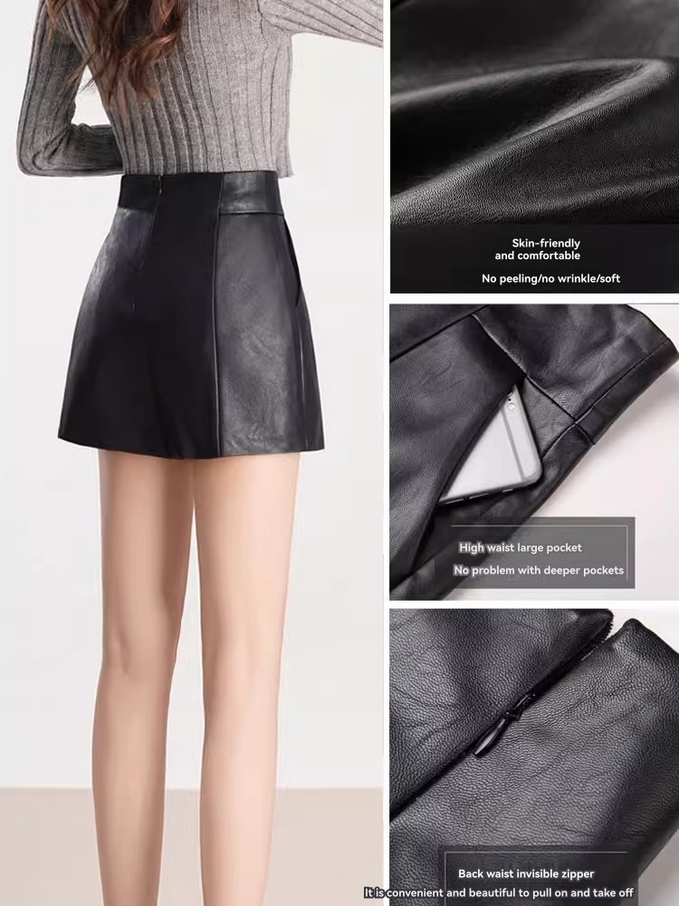 Skirts |  Womens Toni Vegan Leather Asymmetric Pleated Mini Skirt Clothing Skirts